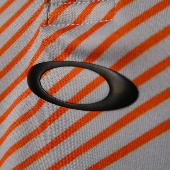 Oakley HydroLix Black Orange Striped Polo (L) ⛳️ - Picture 12 of 14
